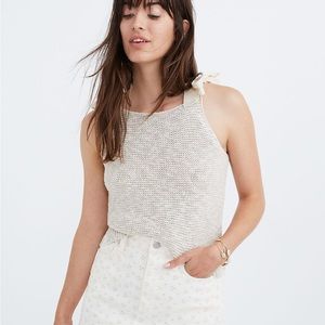 Madewell knit tank with adjustable tie shoulder straps, size small, like new!